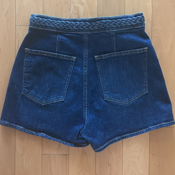 Veronica Beard Sophie Denim Shorts with Braided Waist Size 27 - Picture 2 of 3